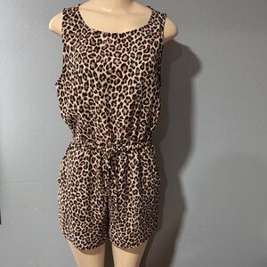 First Love Tan and Black Leopard Print Romper
